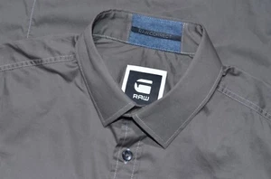 G-Star RAW Mens Correct Nova Shirt Khaki Grey Long Sleeve Size S - Picture 1 of 8