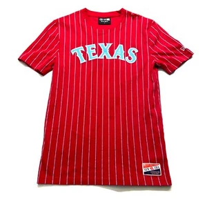 New Era Jersey Men's Small Red Striped Logo Texas Rangers Baseball Team Pullover - Picture 1 of 14