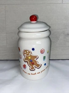Tarro de galletas de cerámica de jengibre de 8 pulgadas “Corre lo más rápido que puedas” - Imagen 1 de 8