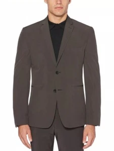 NEW Perry Ellis Very Slim Fit Washable Grey Check Tech Suit - Slate -  40L / 34W - Picture 1 of 12
