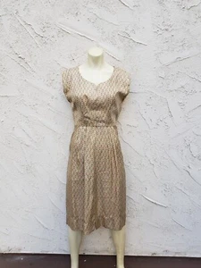 40s or 50s vintage handmade dress w/geometric abstract midcentury modern fabric - Picture 1 of 9