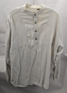 Scully Shirt Men's Large Vintage Pull Over White Banded Collar Western Cowboy - Picture 1 of 4