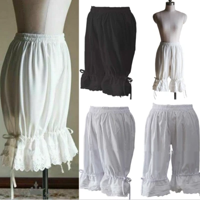 Pantalones cortos de calabaza vintage victorianos Bloomers renacentistas con ribete de encaje para adultos Foto 1 de 4