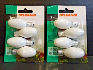 SYLVANIA 7W C7 Night Light Ceramic House Bulb - 8 Count - White Bulb NEW X30678 - Picture 1 of 3