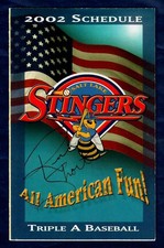 "Salt Lake Stingers" Rick Short Hand Signed 2002 Game Schedule Todd Mueller COA