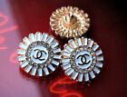 4 Chanel Stamped Round White Gold  CC Buttons 20 mm Lot of 4