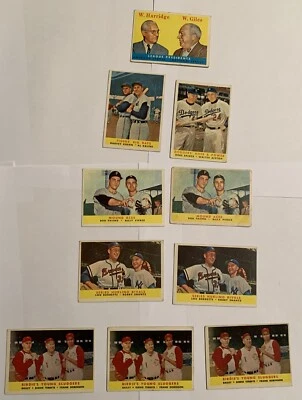 1958 Topps Original Vintage Baseball Cards Lot of Ten (10) Multi Player Groups - Image 1 of 4