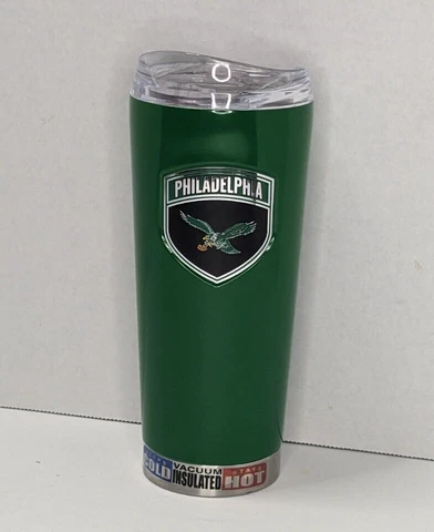 Philadelphia Eagles Steel Tumbler 20 oz Vacuum Insulated Beverage Cup Throwback Cover