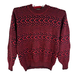 Savile Row 100% Shetland Wool Sweater Mens Size XL Red Made in England - Picture 1 of 9