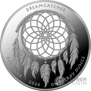 DREAMCATCHER Cut-Out Native Dollars 1 Oz Moneda Plata 1$ Sioux Nation 2026 - Imagen 1 de 3