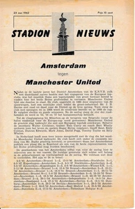 Amsterdam X1 v Manchester United (Friendly) 1961/1962 - 4 page programme - Picture 1 of 1