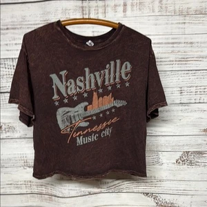 Nashville Music City Grafik T-Shirt klein braun - Bild 1 von 4