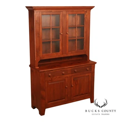 Custom Quality Farmhouse Pine Step Back Hutch - Image 1 of 4