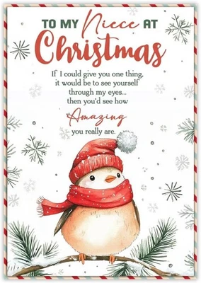 BLINKWISHES Christmas Card for Niece, Niece with Heartfelt Message,