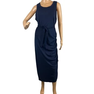 Vestido Michael Stars Talla Grande Hope Midi Ultra Costilla Azul Almirante 2X Nuevo con Etiquetas Elástico - Imagen 1 de 9