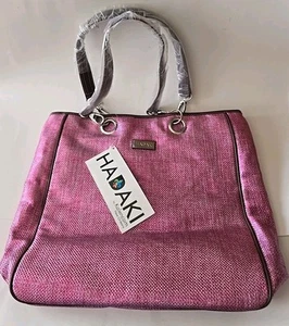 Hadaki Tote Bag Metalic Turquoise Pink NEW w/ Tag 15.7" H x 15" L x 4.4" W - Picture 1 of 8