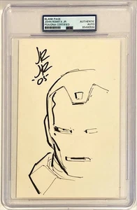 John Romita Jr Iron Man Original Art Sketch Signed Auto 5x8 Board Card PSA DNA - Picture 1 of 1