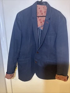 Giacca blazer Ted Baker London blu navy uomo taglia 7 stile moderno - Foto 1 di 7