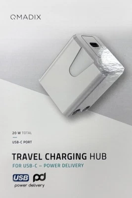 Cargador de pared QMadix 20W único USB-C - puntas plegables Foto 1 de 2