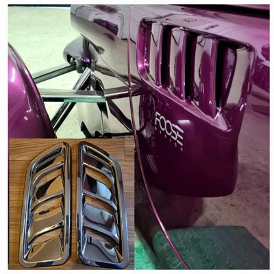 Inserções de ventilação Prowler Chrome estilo Cuda para painéis laterais do motor. Chrysler Plymouth - Imagem 1 de 4