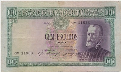 Portugal 100 escudos 1947 F Foto 1 de 2