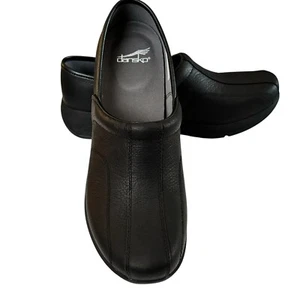 Dansko 39 Clogs Shoes Women Black Leather Work Comfort Slip Resistant Shaina NOS - Picture 1 of 22