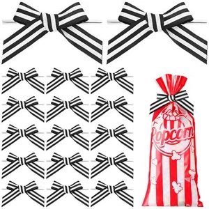 120 Pcs Valentine Twist Tie Bows Satin Ribbon Tie Bows for Tying up Package P... - Picture 1 of 7