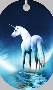 Unicorn in the Moonlight Magical Mythical Fantasy Dog Tag Necklace 30" Chain NEW - Picture 1 of 2