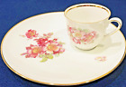 SCHUMANN- 9.25" SNACK PLATE W/ CUP - "WILD ROSE" VTG. GERMANY- GOLD- 5 AVAIL!