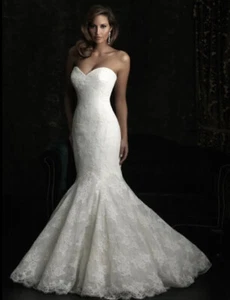 Maggie Sottero Wedding Dress Ivory Mermaid Size 4 Lace Sweetheart Neckline - Picture 1 of 9