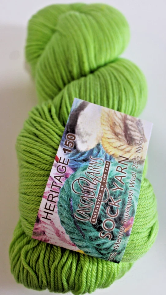 Пряжа Cascade Yarn Heritage 150 Sock 5629 лаймово-зеленая - Изображение 1 из 1
