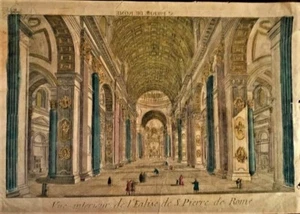 ITALIA, vue de l´Eglise de S. Pierre de Rome,   vista óptica, ca. 1750 - Picture 1 of 1