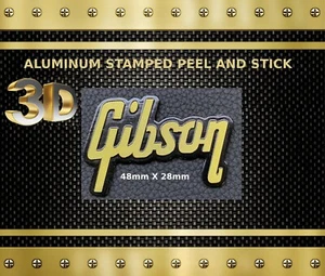 Gibson Guitar Headstock Decal Sticker Restoration 3D metal Logo M143-2 - Picture 1 of 6