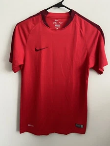 Nike Dri Fit red compression football short sleeve shirt size size - Picture 1 of 7