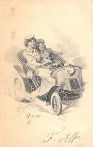 CPA ILLUSTRATEUR SIGNE BRAUN VOITURE ANCIENNE AUTOMOBILE - Picture 1 of 1