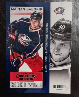 2013 - 2014 Panini Contenders Marian Gaborik Blue Jackets #83 Hockey Card - Image 1 of 2