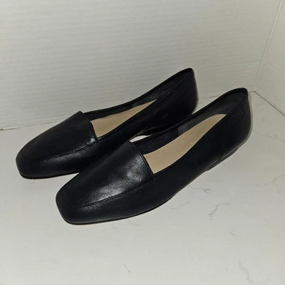 Enzo Angiolini Zapatos Para Mujer Talla 7.5 Azul Marino Cuero Liberty Mocasines Planos Sin Cordones Foto 1 de 4