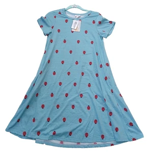 NWT Lularoe XS Jessie Dress with Pockets - Blue with ladybugs (#273) - Picture 1 of 5