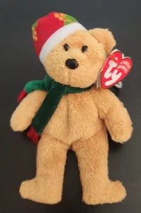 TY JINGLE BEANIES - 2003 HOLIDAY TEDDY - MWMT - 5.5" - Picture 1 of 7