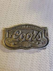 Brass Coors "Breakfast Of Champions." Vintage Belt Buckle. - Picture 1 of 9