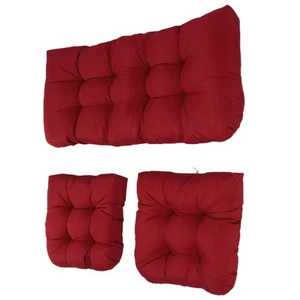 3pcs Indoor Tufted Wicker Chair Cushions 1 Loveseat And 2 U Shape Cushions US - Picture 1 of 32