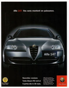 2001 ALFA ROMEO 147 Vintage Original 3 pages Print AD | Silver photo France - Picture 1 of 3