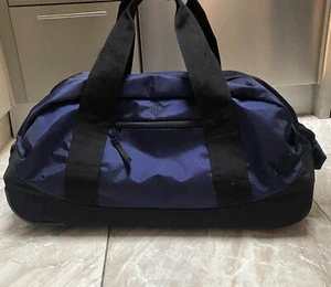 LL Bean Navy Blue & Black Adventure Wheeled Duffel Bag 23x12x10 - Picture 1 of 9