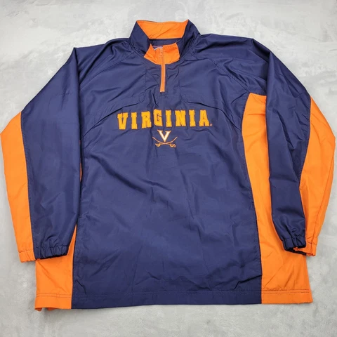 Virginia Cavaliers Jacket Men XXL Blue Orange Windbreaker Zip Sport Team Adult Cover