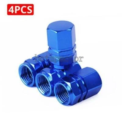 4PCS Blue Motorcycle Hexagon Tire/Wheel Stem Valve Caps for Harley-Davidson - Image 1 of 4