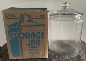 Vintage ANCHOR HOCKING Glass Storage Jar w/ Cover & Box NOS 2 Gallon #372 - Picture 1 of 19