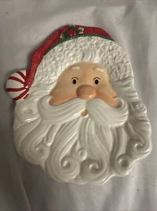 Fitz & Floyd Peppermint Santa Cookie / Candy Tray - Picture 1 of 5