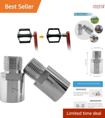 Extensores de Pedal de Bicicleta Acero 20mm Anti-Óxido Ajustable Comodidad Multiuso Foto 1 de 4