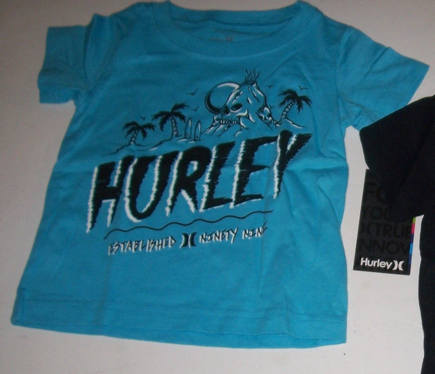 Nuevo Hurley Talla 2T Camiseta Manga Corta Niños Azul Turquesa Foto 1 de 1