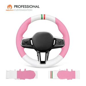 MEWANT DIY White Pink PU Leather Steering Wheel Wrap for BMW X1 U11 iX1 U11 X2 - Imagen 1 de 10